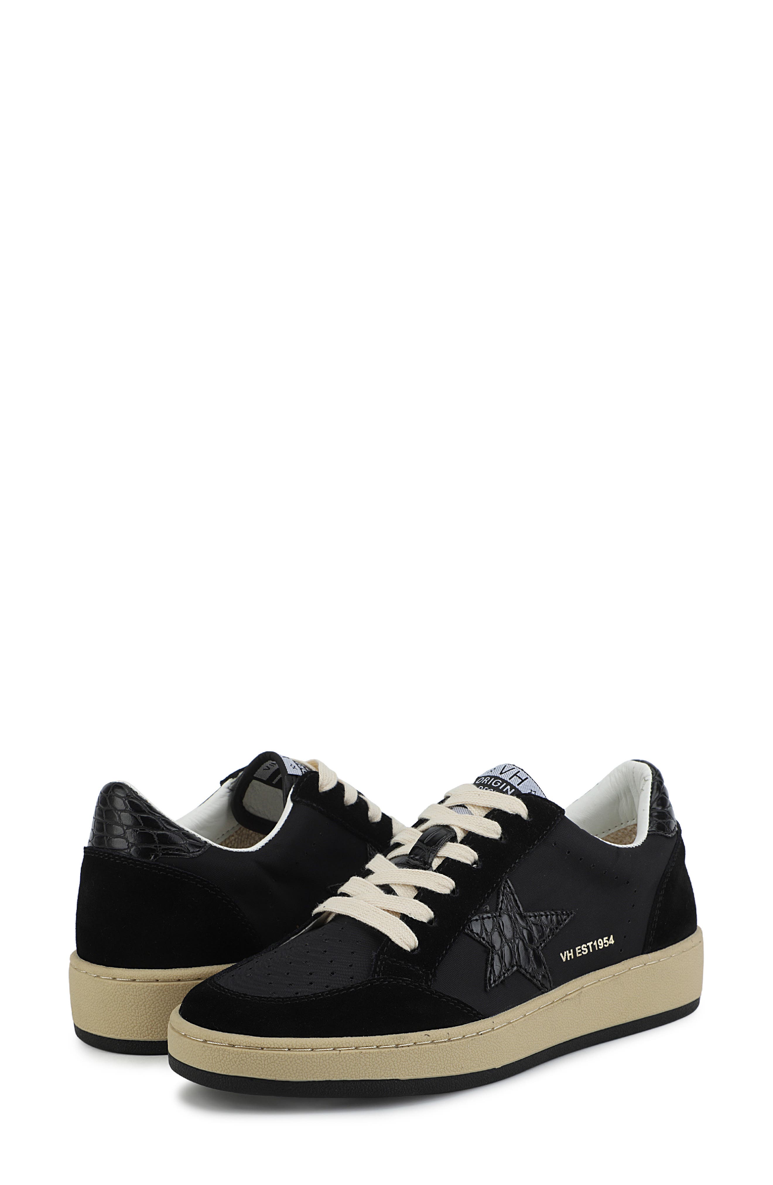 Vintage Havana Denisse Genuine Calf Hair Sneaker, Alternate, color, Black/ Black Croco