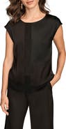 Donna Karan New York Mixed Media Cap Sleeve Top