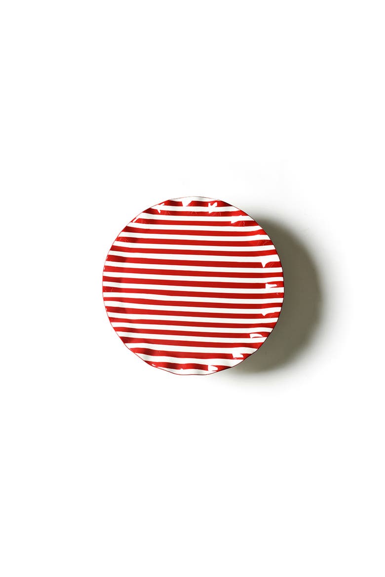 Red Stripe Small Ruffle Cake Stand, Alternate, color, Red