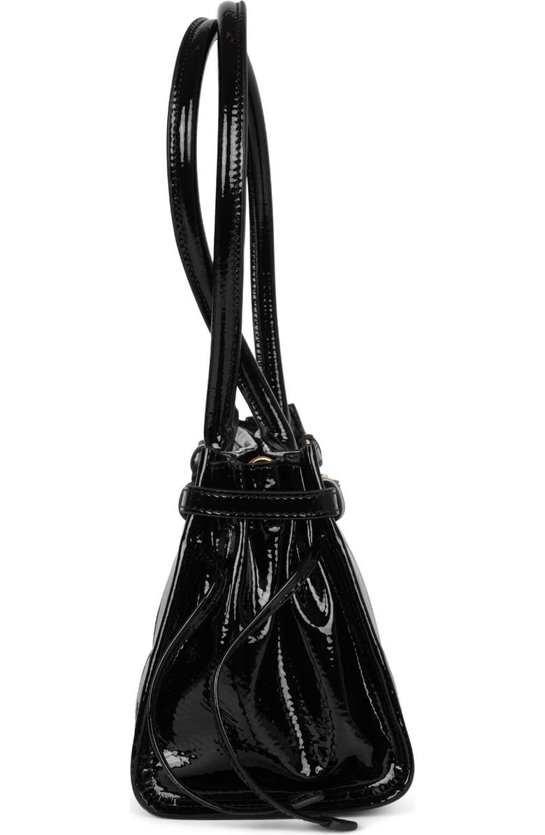 Jeffrey Campbell Pesky Leather Shoulder Bag, Alternate, color, Black Crinkle Patent