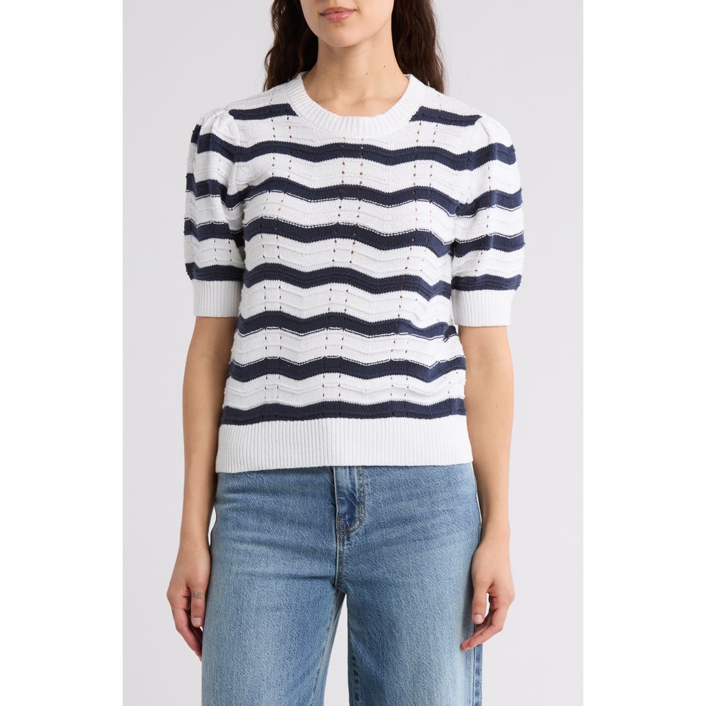 CASLON CASLON® ZIGZAG SHORT SLEEVE NOVELTY SWEATER