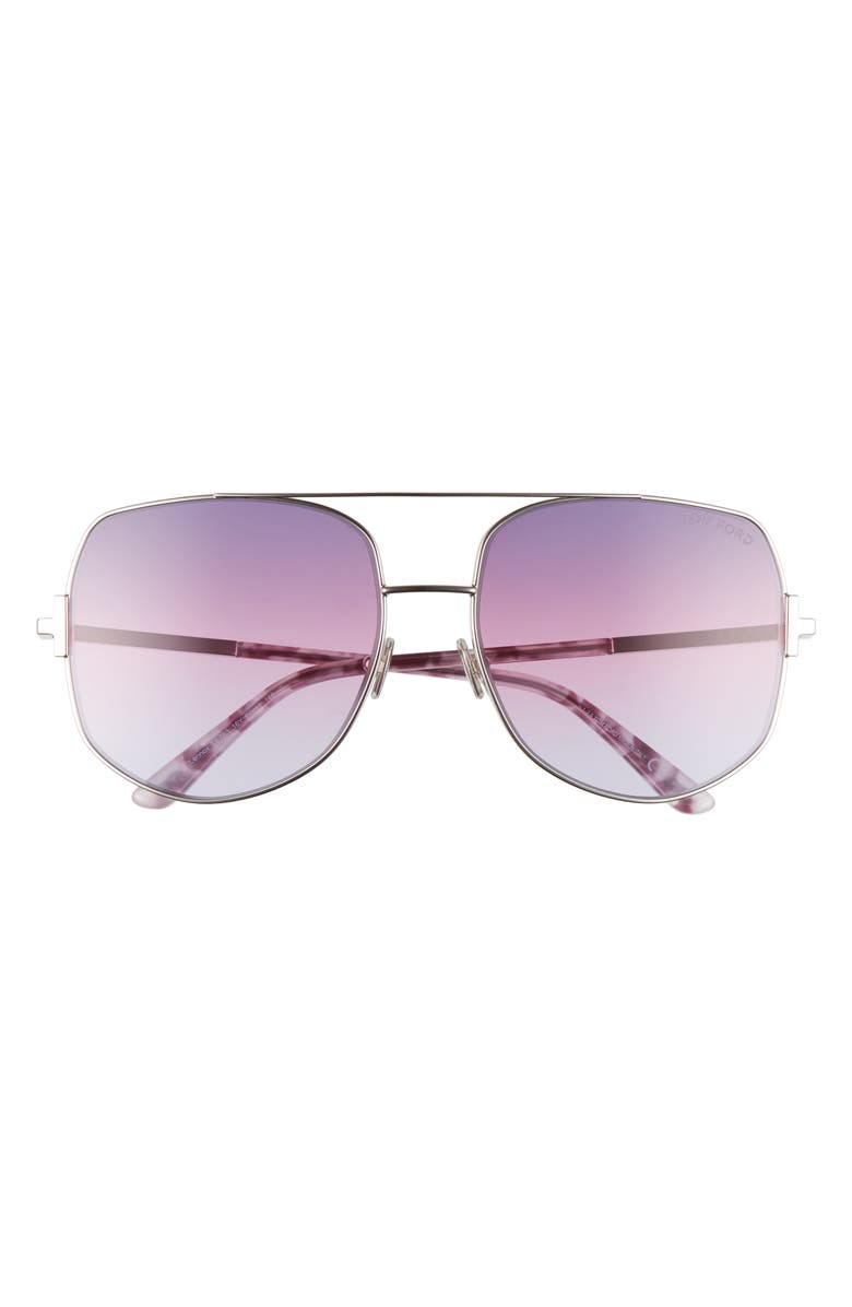 TOM FORD Lennox 62mm Oversize Aviator Sunglasses, Main, color, 