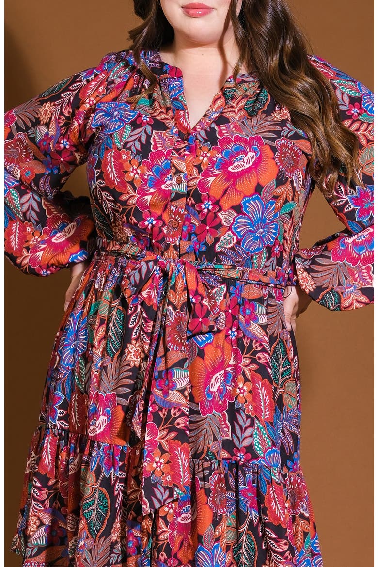 Long Sleeve Babydoll Shirtdress, Alternate, color, BLACK
