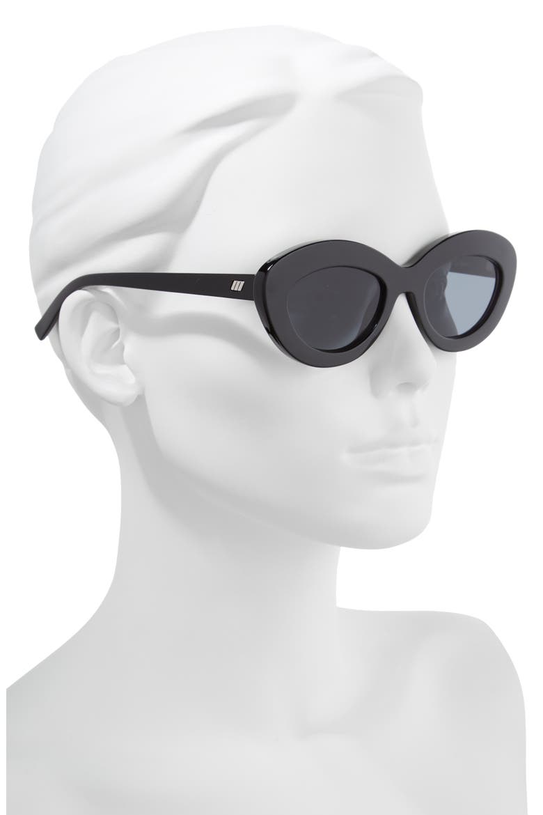 Fluxus 48mm Cat Eye Sunglasses, Alternate, color, BLACK