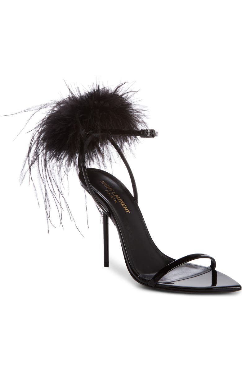 Saint Laurent Inez Embellished Ankle Strap Sandals, Main, color,