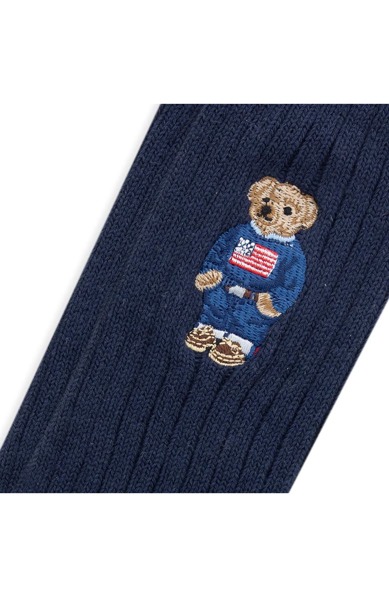 Polo Ralph Lauren Embroidered Polo Bear Crew Socks, Alternate, color, Navy