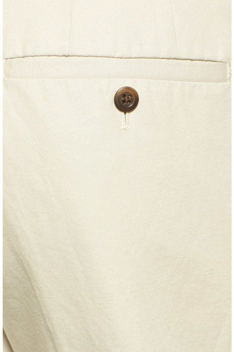 Straight Leg Cotton & Linen Trousers, Alternate, color, WHEAT
