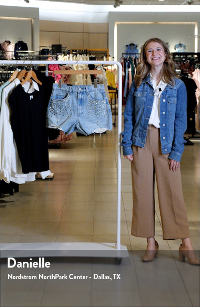 Studded Cutoff Denim Shorts, sales video thumbnail