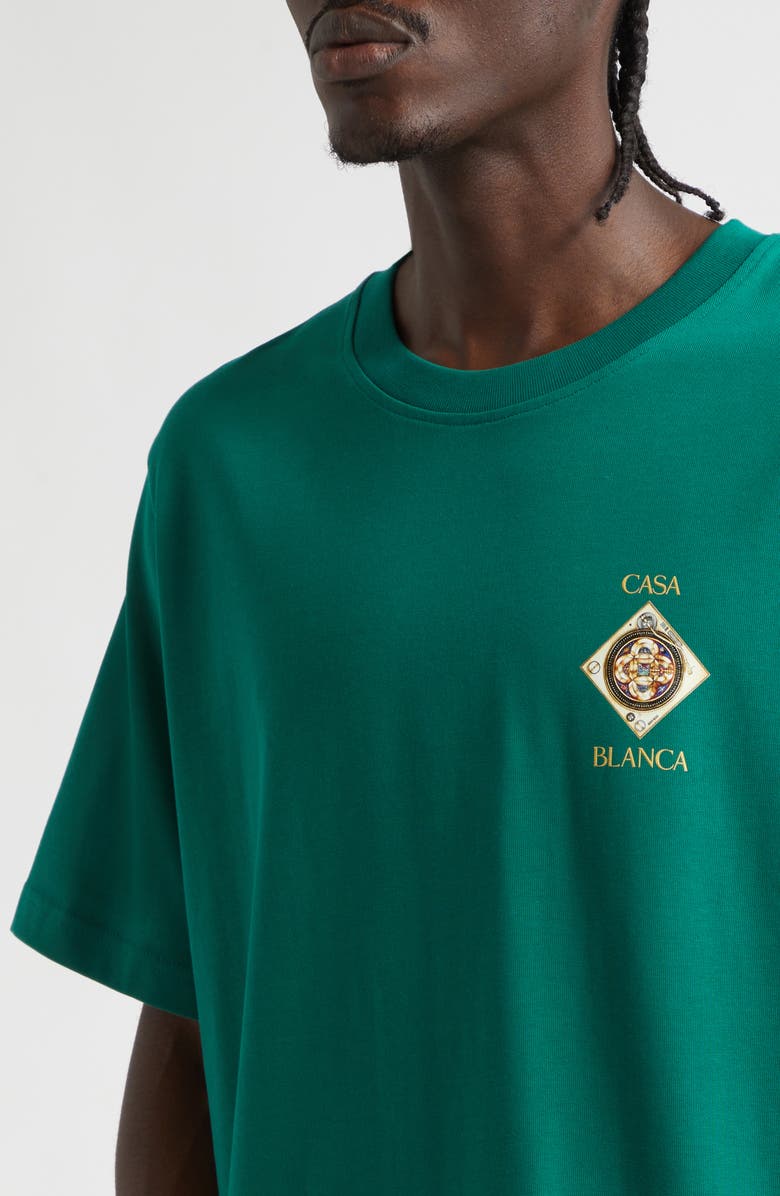 Casablanca Plafond Orne de Musique Graphic T-Shirt, Alternate, color, Evergreen Jersey