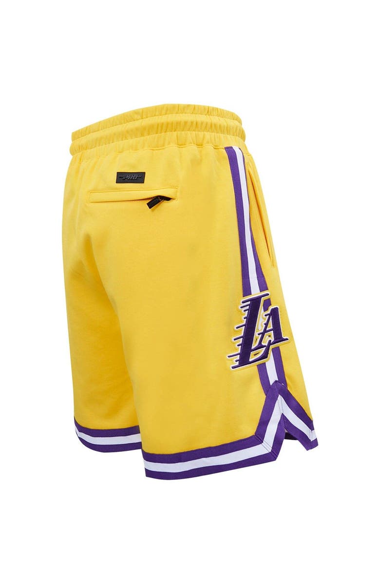 PRO STANDARD Men's Pro Standard Gold Los Angeles Lakers Chenille Shorts, Alternate, color,
