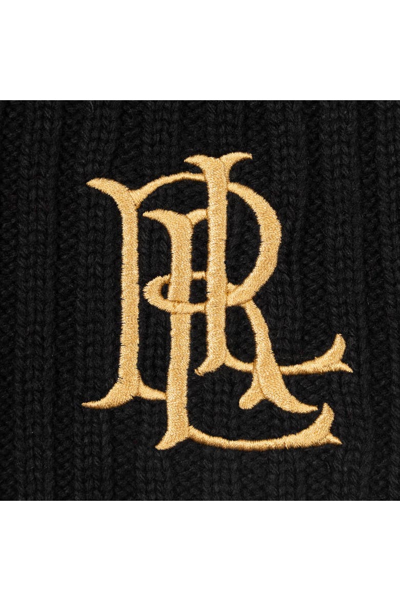 core cable logo scarf, Alternate, color, black