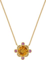 Bony Levy Iris Citrine & Pink Sapphire Pendant Necklace