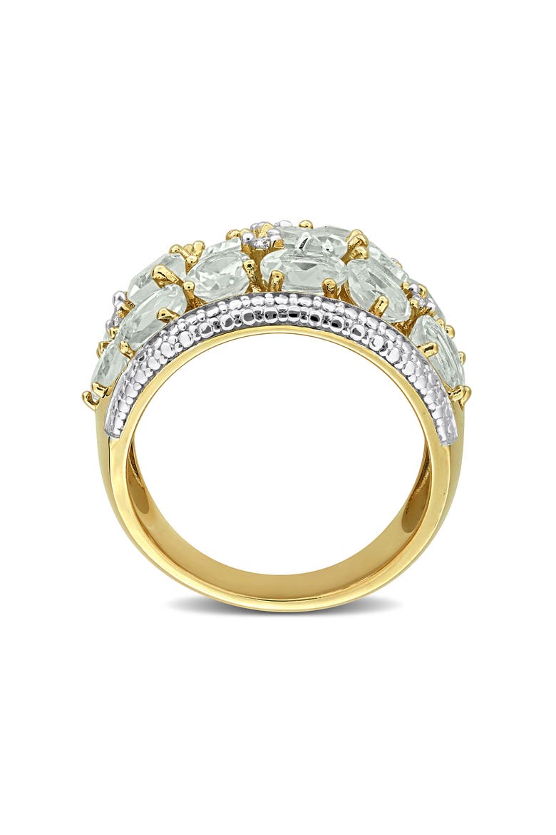 Green Quartz & Diamond Band Ring, Alternate, color, GREEN
