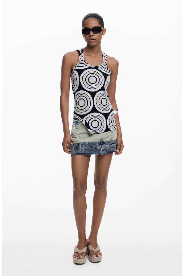 Sleeveless Asymmetric T-Shirt, Alternate, color, BLACK