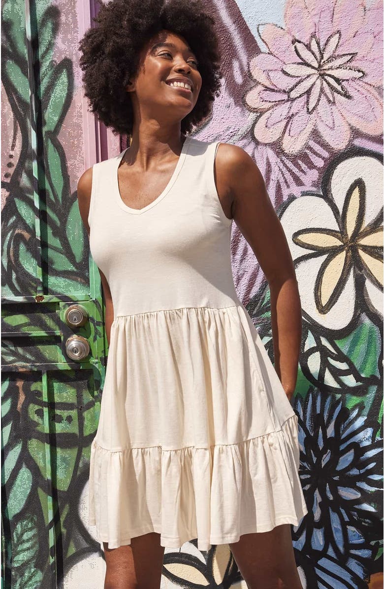 Toad & Co Marley Tiered Sleeveless Dress, Alternate, color, Salt