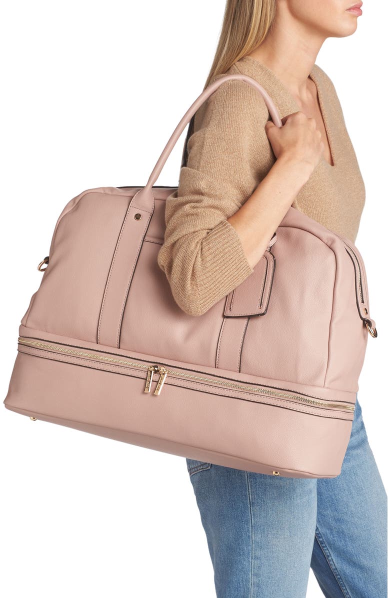 Mali + Lili Large Riley Vegan Leather Weekend Travel Bag, Alternate, color, Mauve