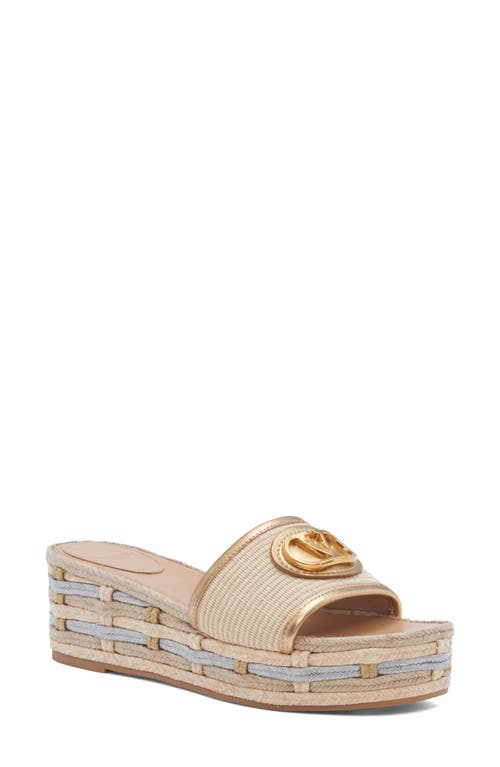 Valentino Garavani Vlogo Flatform Espadrille Slide Sandal In Multi