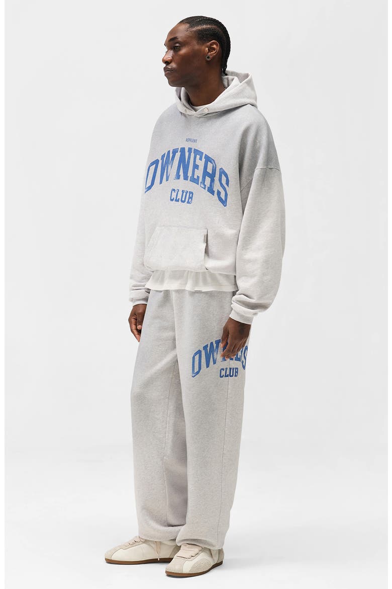 Owners' Club Logo Graphic Sweatpants, Alternate, color, SPRAYED ICE GREY MARL