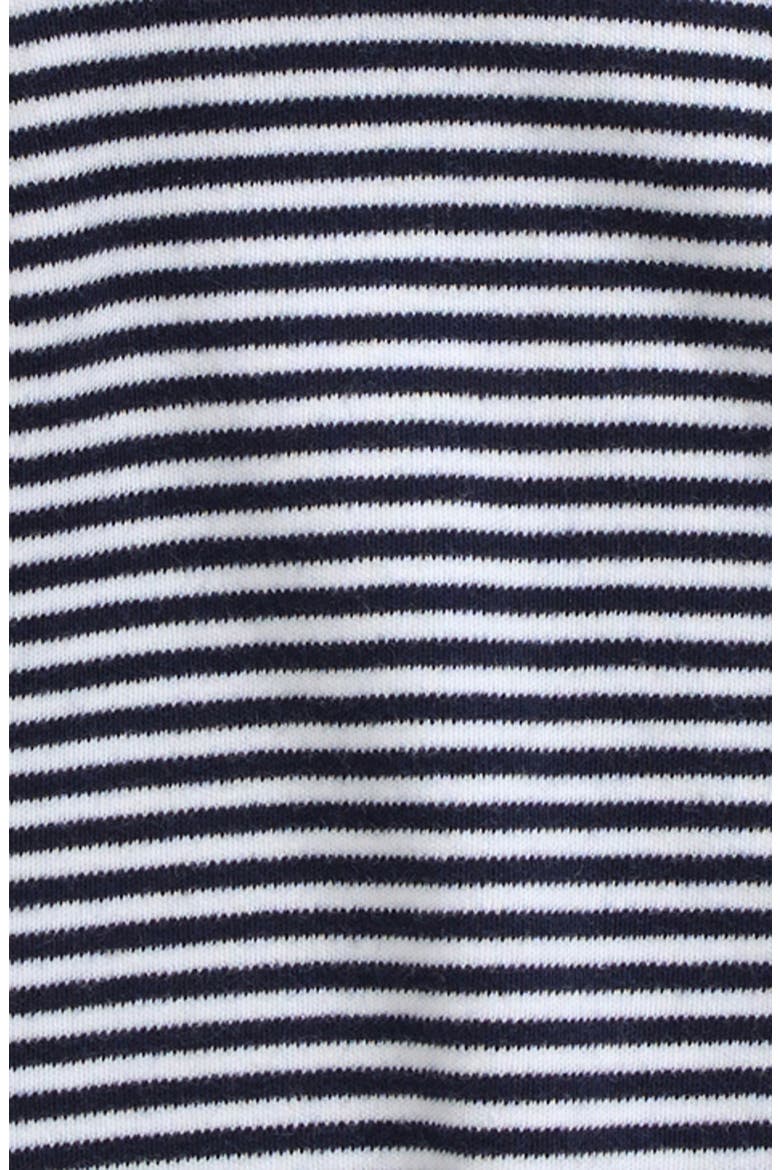 Print Zip Footie & Beanie Set, Alternate, color, NAVY PEACOAT FINN STRIPE