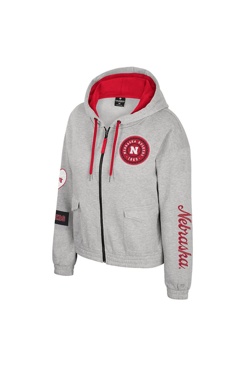 Women's Colosseum Gray Nebraska Huskers Alfie Full-Zip Hoodie Jacket, Alternate, color, Gray