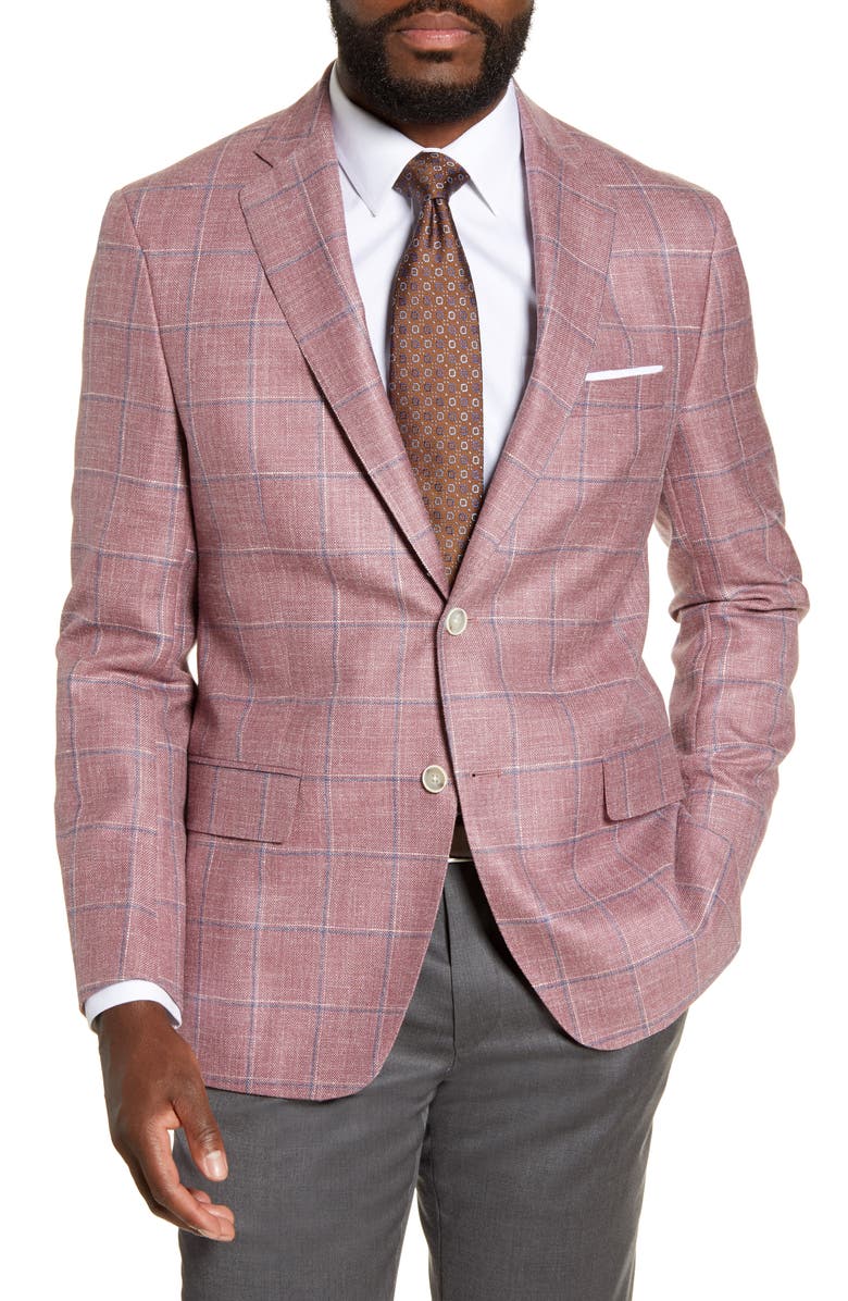 Hart Schaffner Marx Classic Fit Windowpane Wool Blend Sport Coat, Main, color, 