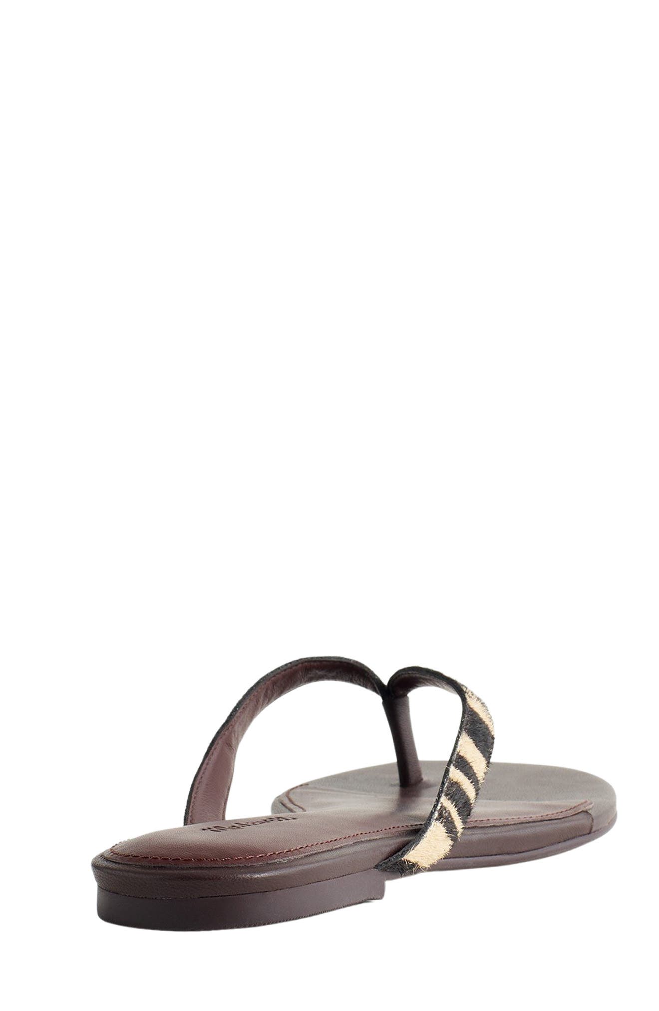 Madewell The Iggy Zebra Print Genuine Calf Halr Thong Sandal, Alternate, color, 