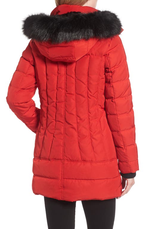 VINCE CAMUTO VINCE CAMUTO DOWN PARKA WITH DETACHABLE HOOD & FAUX FUR TRIM 