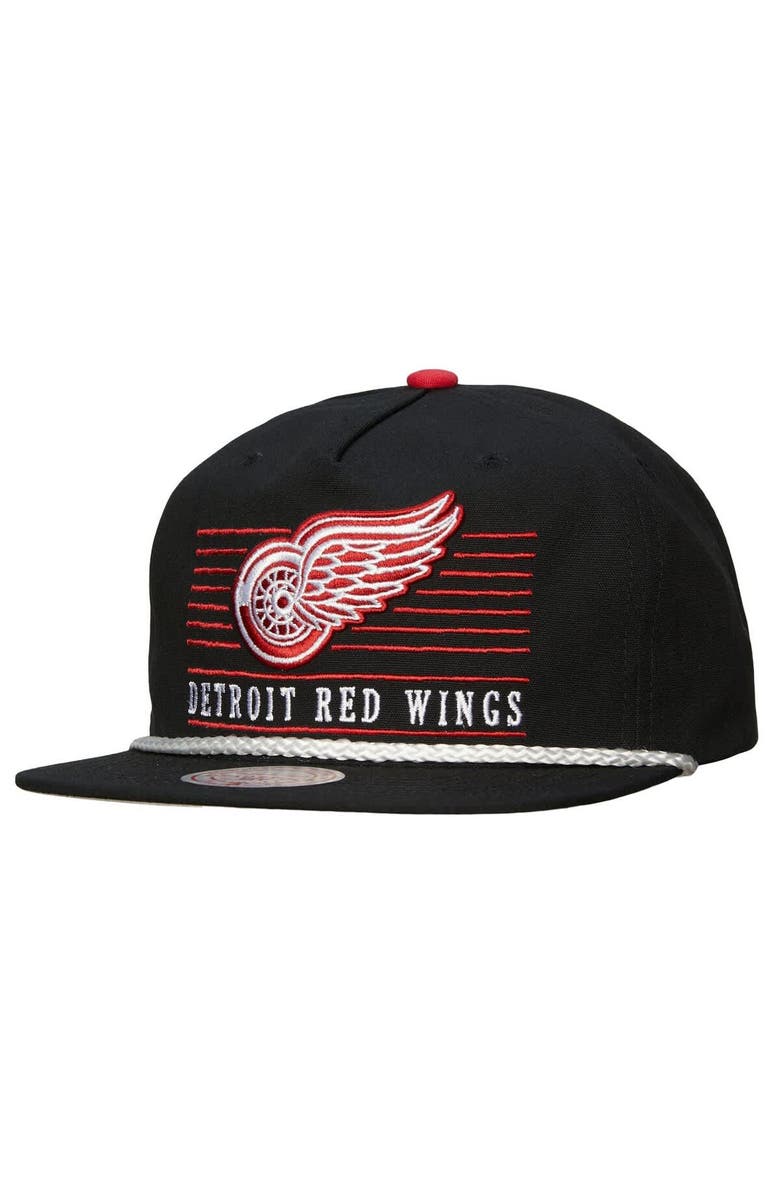 Mitchell & Ness Men's Mitchell & Ness Black Detroit Red Wings Ascend Deadstock Snapback Hat, Main, color, Black