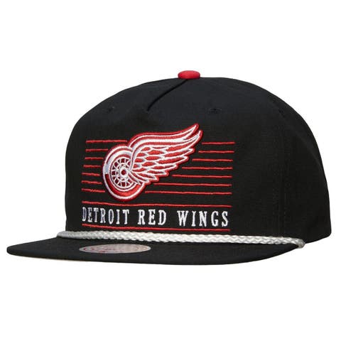 Men's Mitchell & Ness Black Detroit Red Wings Ascend Deadstock Snapback Hat