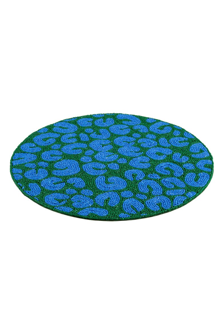 Dadri Beadded Placemat Animal 14 In, Alternate, color, Blue-Green