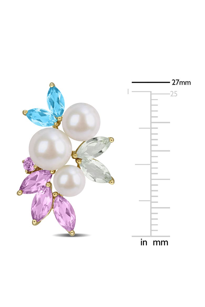 Cultured Freshwater Pearl Cluster Earrings, Alternate, color, WHITE MULTI