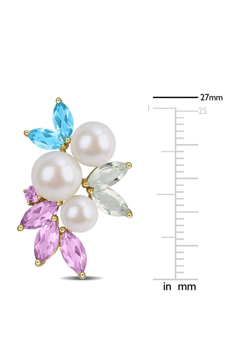 DELMAR Cultured Freshwater Pearl Cluster Earrings, Alternate, color, White Multi