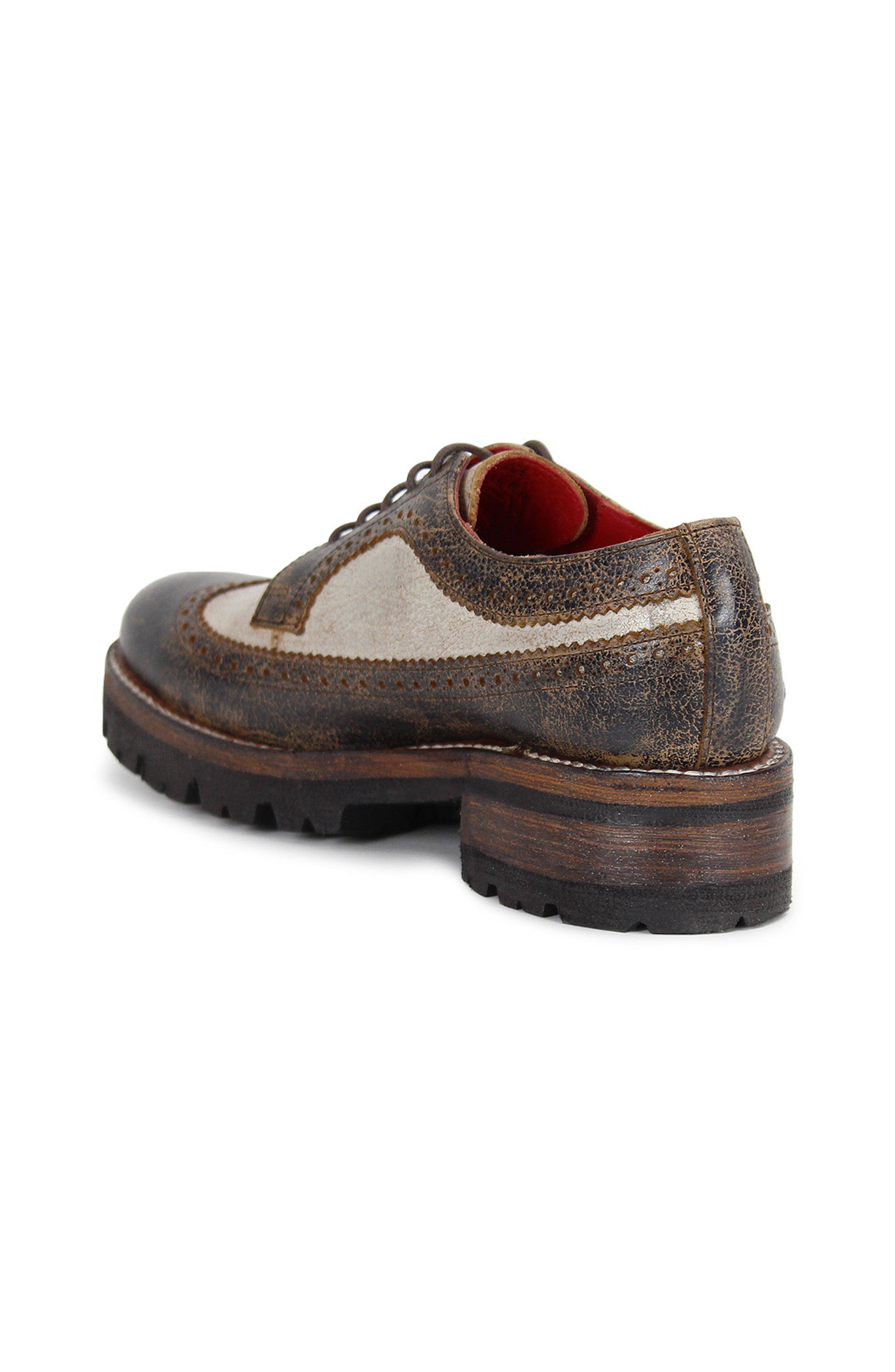 Bed Stu Lita K III Wingtip Shoe, Alternate, color, Black Lux Nectar Lux