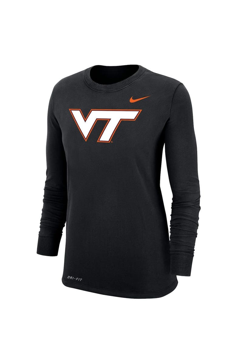 Nike Women's Nike Black Virginia Tech Hokies Logo Performance Long Sleeve T-Shirt, Alternate, color,