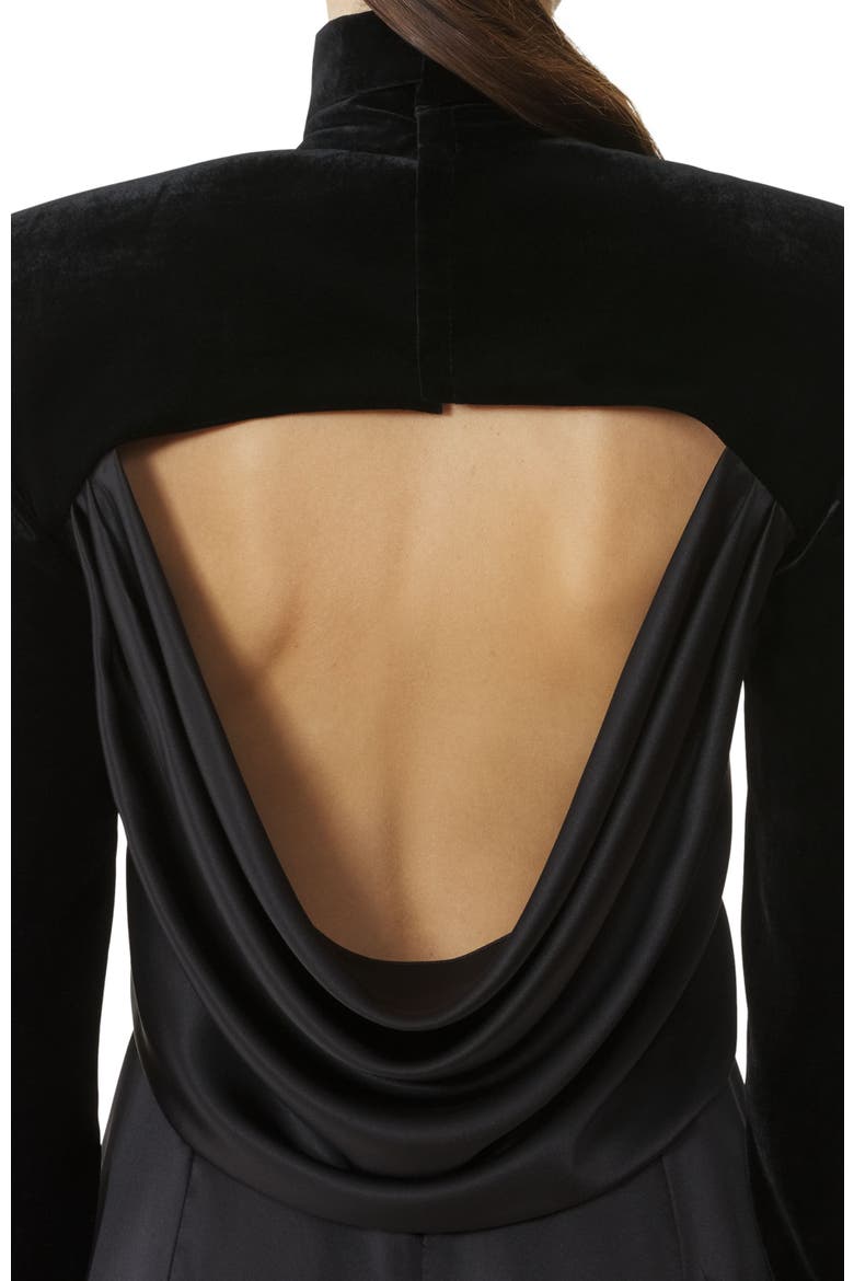 Velvet Midi Dress, Alternate, color, Black