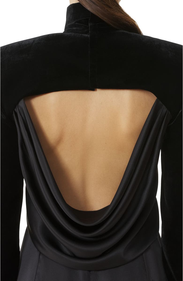 Lanvin Velvet Midi Dress, Alternate, color, Black