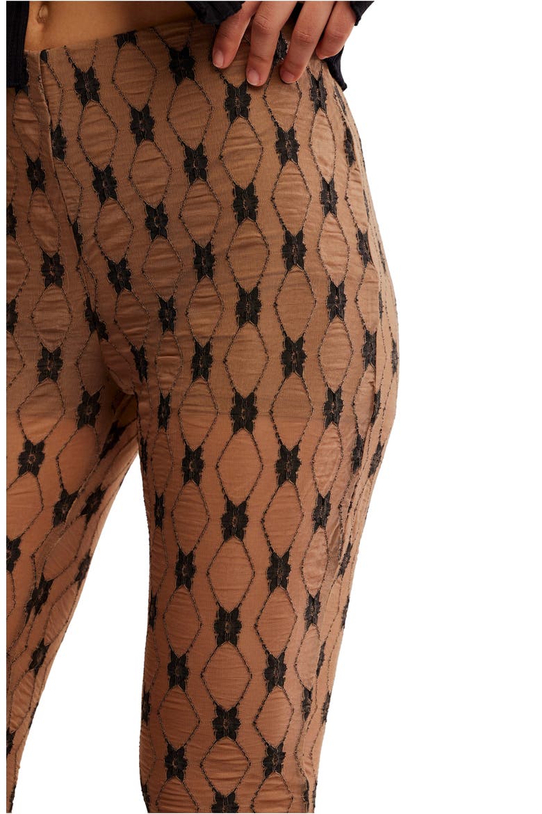 Margo Lace Overlay Flare Pants, Alternate, color, WOODSMOKE