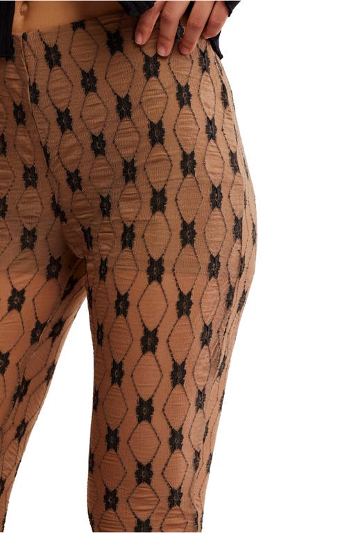 Free People Margo Lace Overlay Flare Pants In Brown