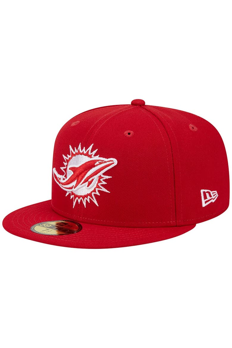 Men's New Era Scarlet Miami Dolphins 1993 Hawaii Pro Bowl Main Patch 59FIFTY Fitted Hat, Alternate, color, Scarlet