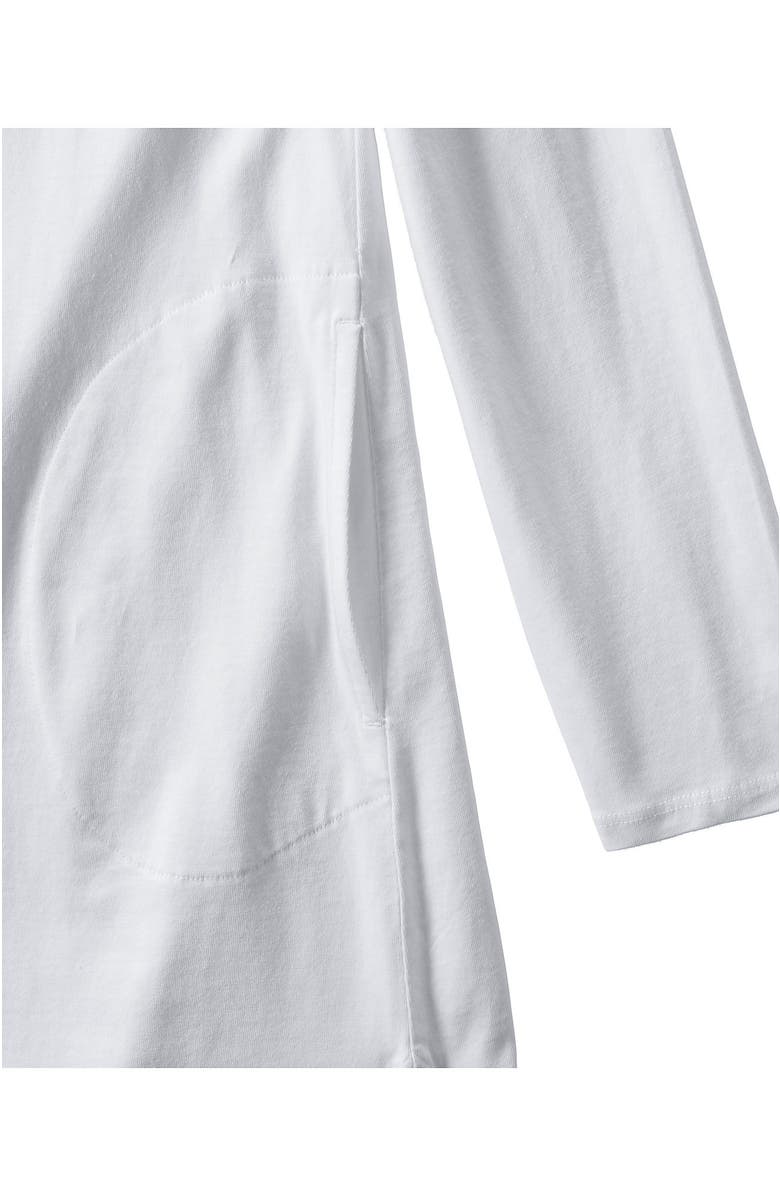 Lands
 End Cotton Jersey Long Sleeve Hooded Swim Cover-up Dress, Alternate, color, White