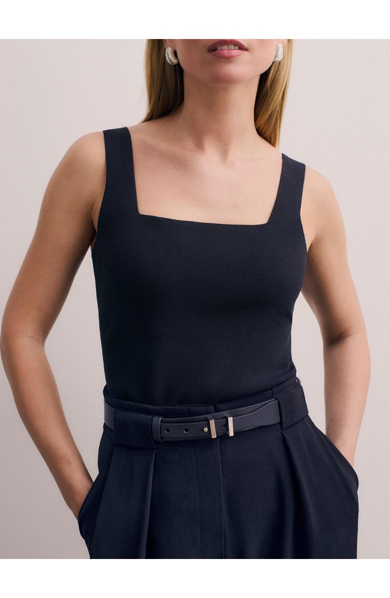 The Fold Keighley Sculpt Knit Top, Alternate, color, Navy