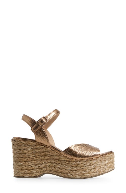 Pedro Garcia Doina 04 Ankle Strap Platform Sandal In Cava Cervo Lame