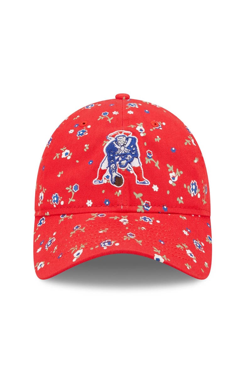 New Era Women's New Era Red New England Patriots  Floral 9TWENTY Adjustable Hat, Alternate, color, 