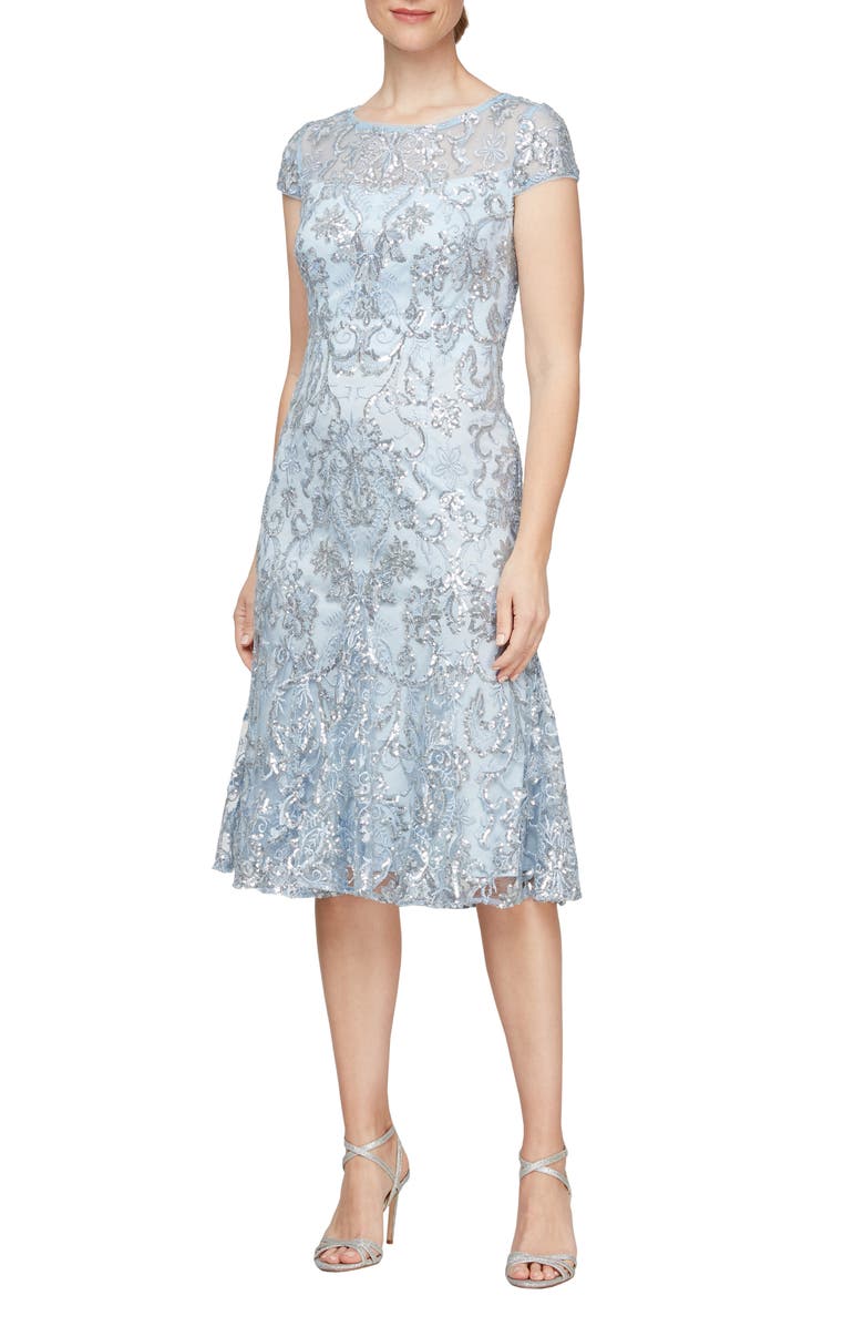 Alex Evenings Sequin Cocktail Dress, Main, color, 