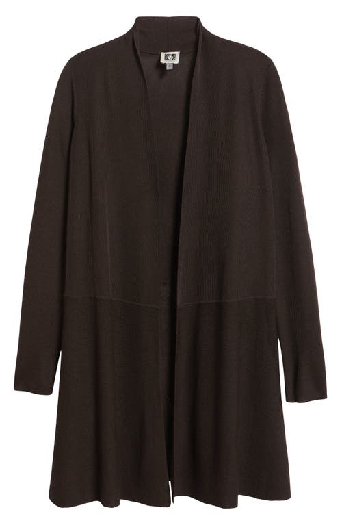 Anne Klein Montery Open Front Longline Cardigan In Black