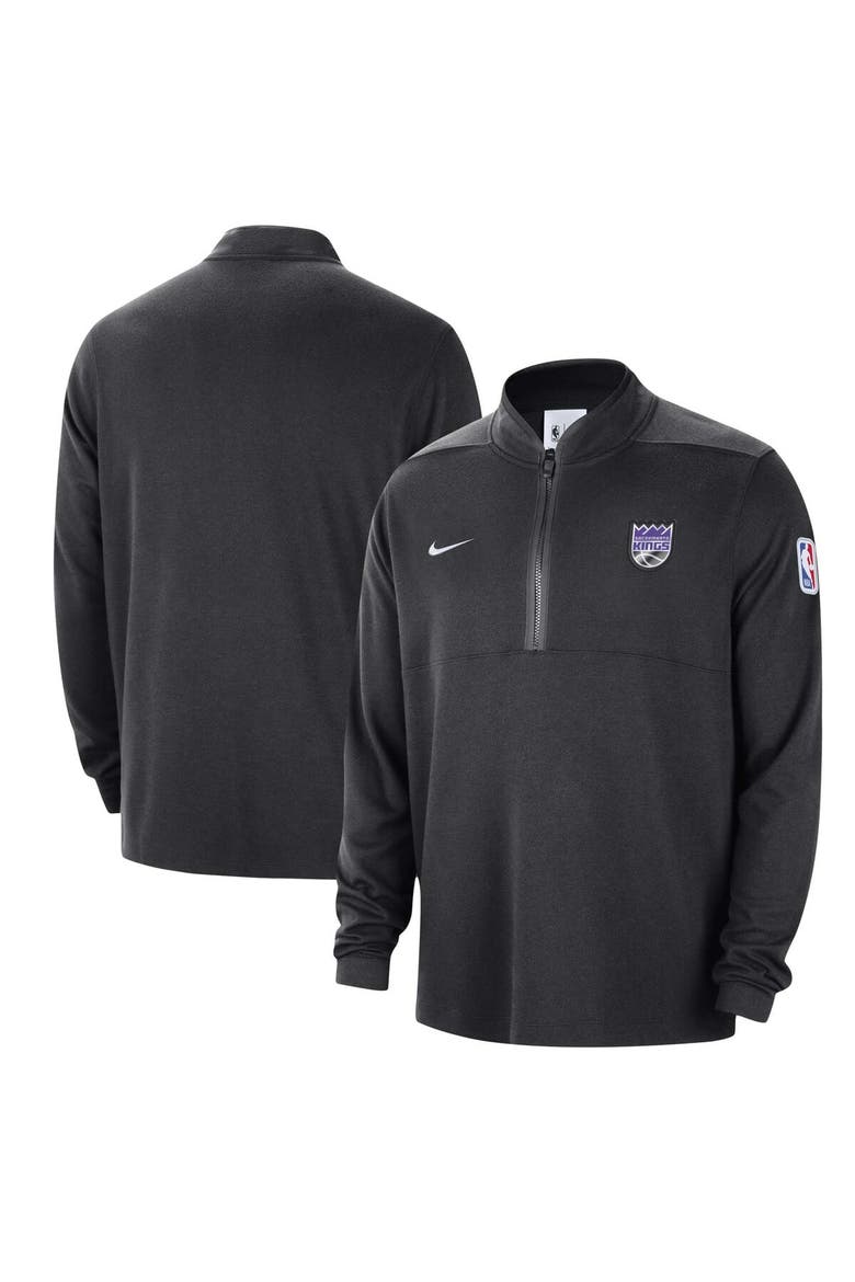 Men's Nike Black Sacramento Kings Authentic Performance Half-Zip Jacket, Alternate, color, Black