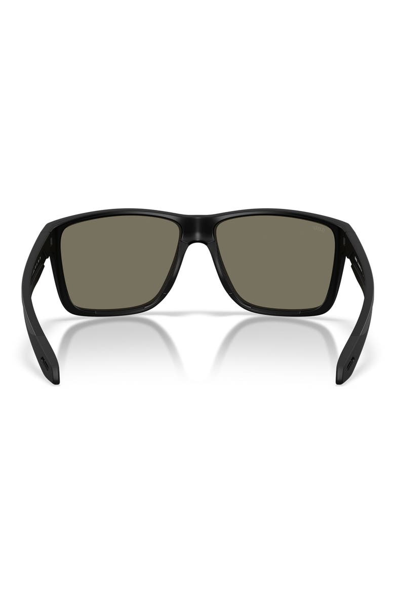 Broadbill II XL 62mm Polarized Oversize Rectangular Sunglasses, Alternate, color, MATTE BLACK / BLUE MIRROR