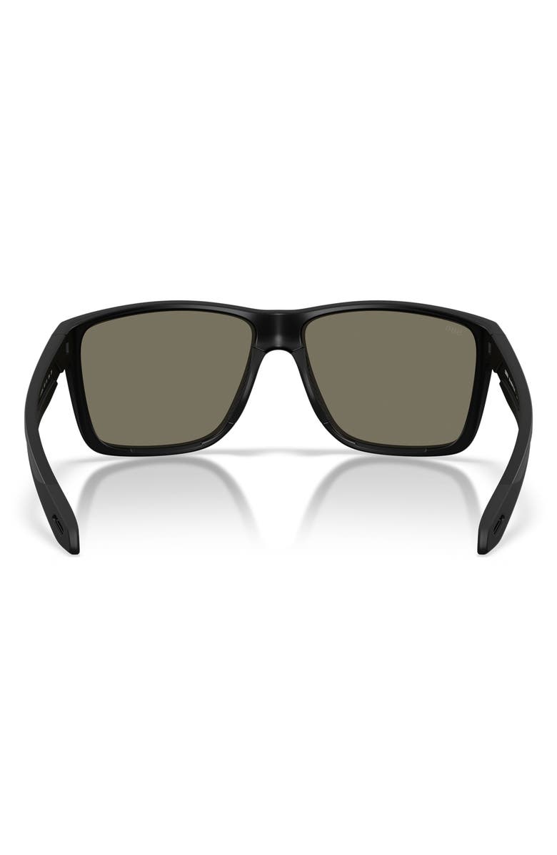 Costa Del Mar Broadbill II XL 62mm Polarized Oversize Rectangular Sunglasses, Alternate, color, Matte Black / Blue Mirror