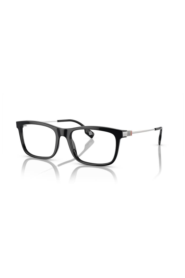 55mm Rectangle optical glasses, Main, color, Black/ Silver