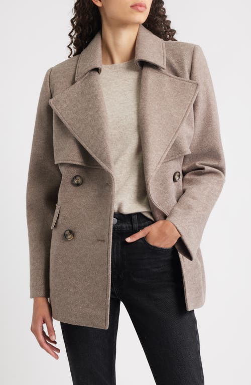 Bernardo Sullivan Double Breasted Belted Coat In Brown